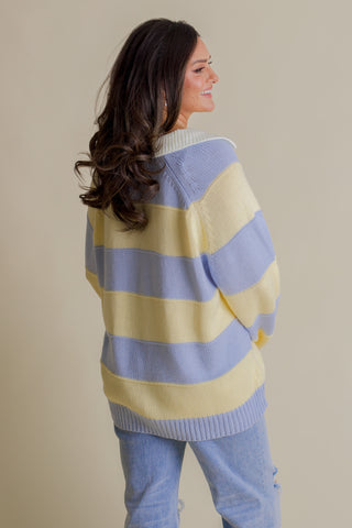 Coastal Crush Knit Sweater - Light Blue