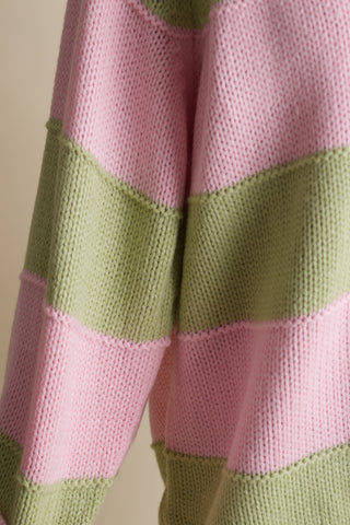 Coastal Crush Knit Sweater - Light Pink