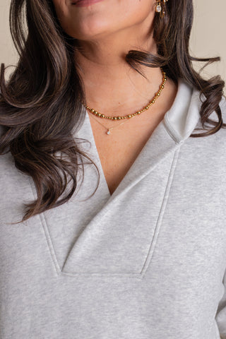 Cozy Hooded Pullover - Grey