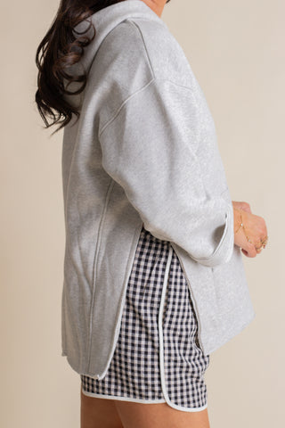 Cozy Hooded Pullover - Grey