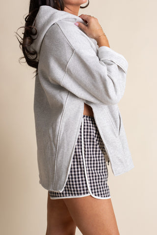 Cozy Hooded Pullover - Grey