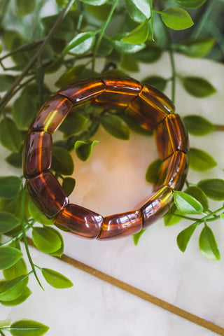 Polished Gem Bracelet - Brown