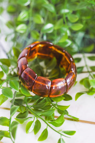 Polished Gem Bracelet - Brown