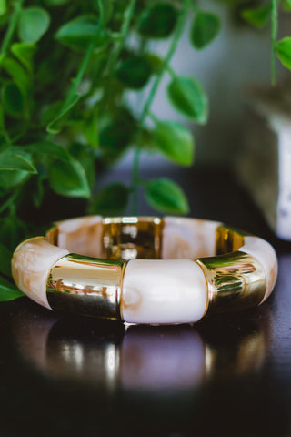 Just My Luck Stretch Bangle - White