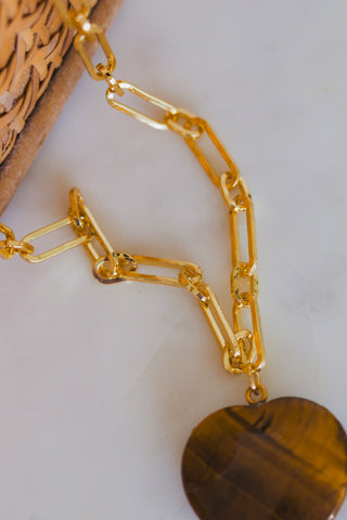 Tiger Eye Heart Necklace