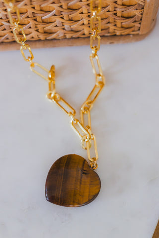 Tiger Eye Heart Necklace