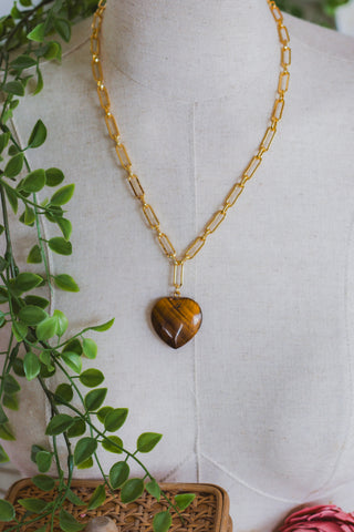 Tiger Eye Heart Necklace