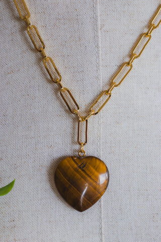 Tiger Eye Heart Necklace