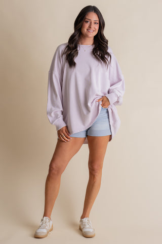 Sunday Soft Mineral Wash Top - Lavender