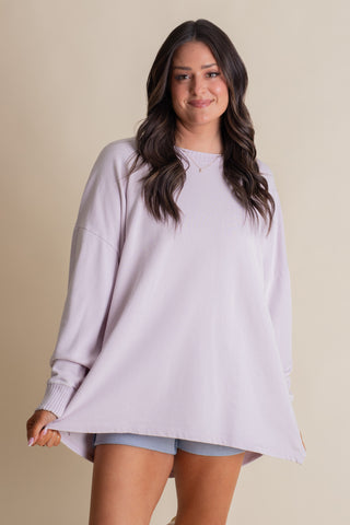Sunday Soft Mineral Wash Top - Lavender