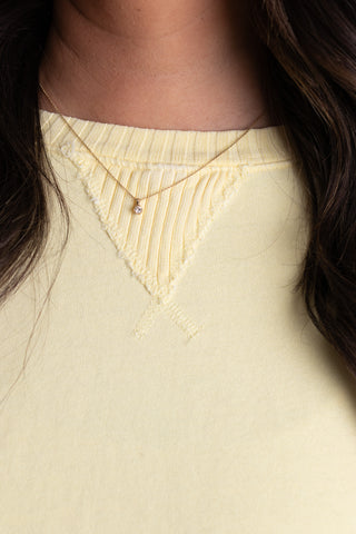 Golden Hour Oversized Sweatshirt - Light Yellow