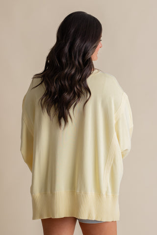 Golden Hour Oversized Sweatshirt - Light Yellow
