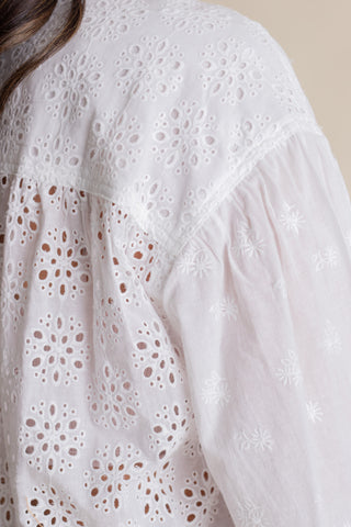 Garden Glow Button Down Top - Off White