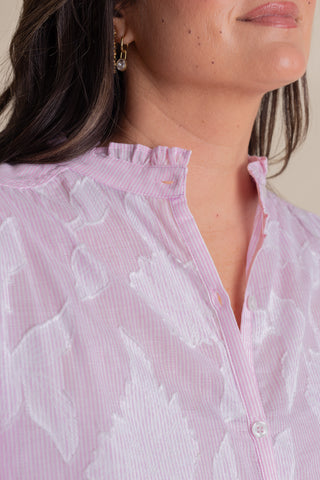 Coastal Calm Button Down Top - Pink