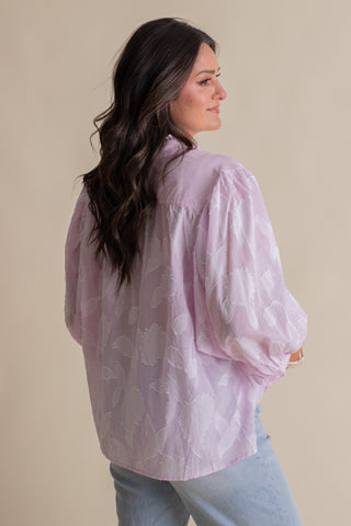 Coastal Calm Button Down Top - Pink