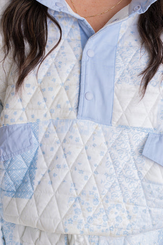 Test Your Love Quilted Quarter Snap Pullover