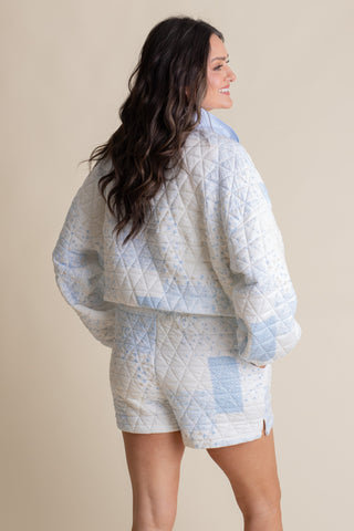 Test Your Love Quilted Quarter Snap Pullover
