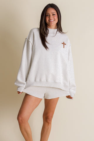Jesus Saves/Cross Reversible Mock Neck Top