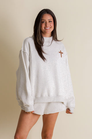 Jesus Saves/Cross Reversible Mock Neck Top