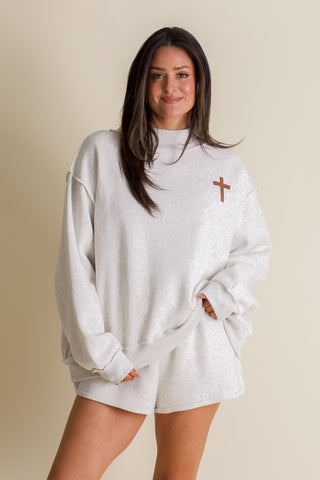 Jesus Saves/Cross Reversible Mock Neck Top