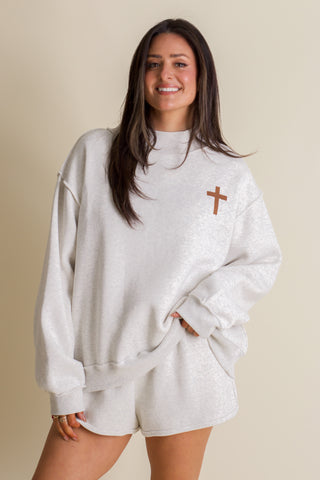 Jesus Saves/Cross Reversible Mock Neck Top