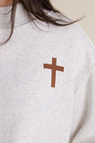 Jesus Saves/Cross Reversible Mock Neck Top
