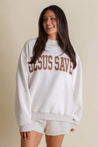 Jesus Saves/Cross Reversible Mock Neck Top