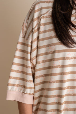 Latte All Day Striped Knit Top