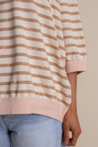 Latte All Day Striped Knit Top