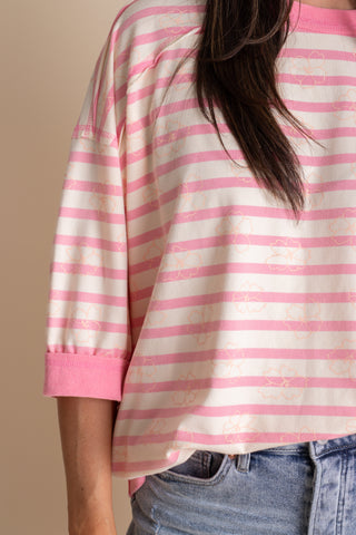 Latte All Day Striped Knit Top