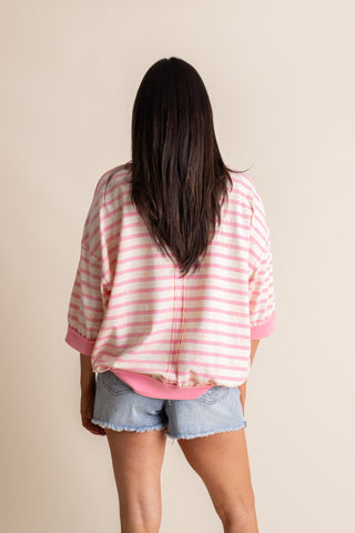 Latte All Day Striped Knit Top