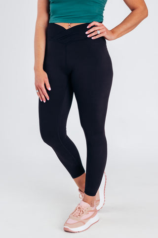 Feel So Good V Waist Leggings- Black Only - CURVY